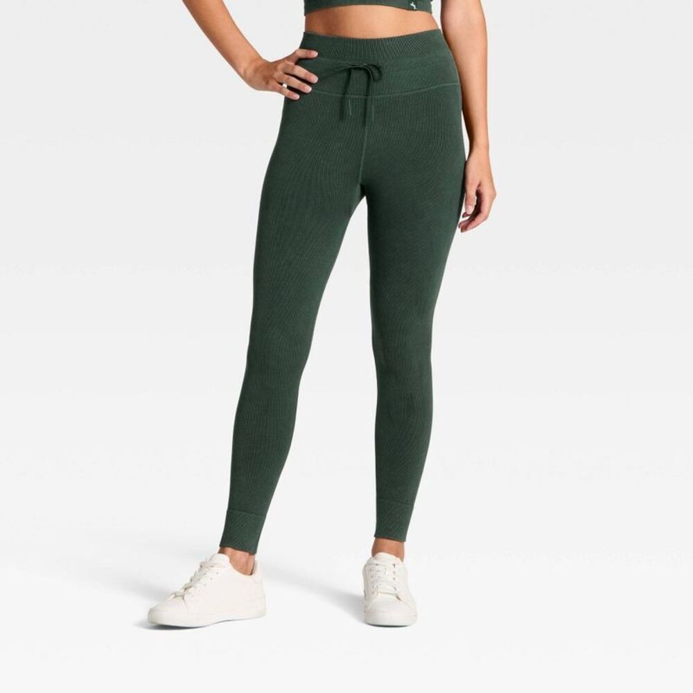 Women's High-Rise Tie Seamless Leggings - JoyLab Forest Green XXS